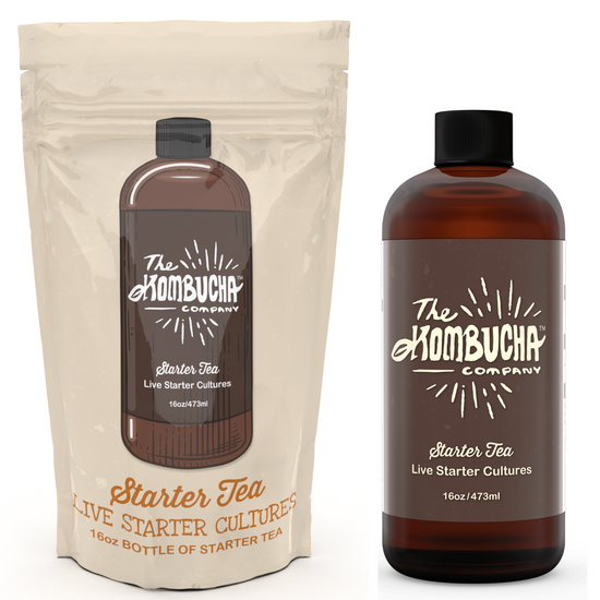 Kombucha Starter Tea | Grow SCOBY From Scratch | 16 oz Bottle | Live Cultures for Brewing 1 Gallon of Homemade Kombucha Tea