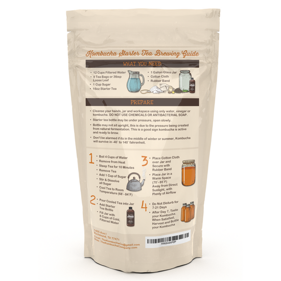 Kombucha Starter Tea | Grow SCOBY From Scratch | 16 oz Bottle | Live Cultures for Brewing 1 Gallon of Homemade Kombucha Tea