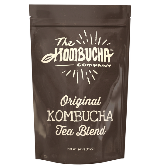 The Kombucha Company Original Loose Leaf Kombucha Tea Blend |3 Reusable Cotton Tea Bags | Brews 10 Gallons | Yerba Mate and English Breakfast Black Tea Loose Leaf Blend